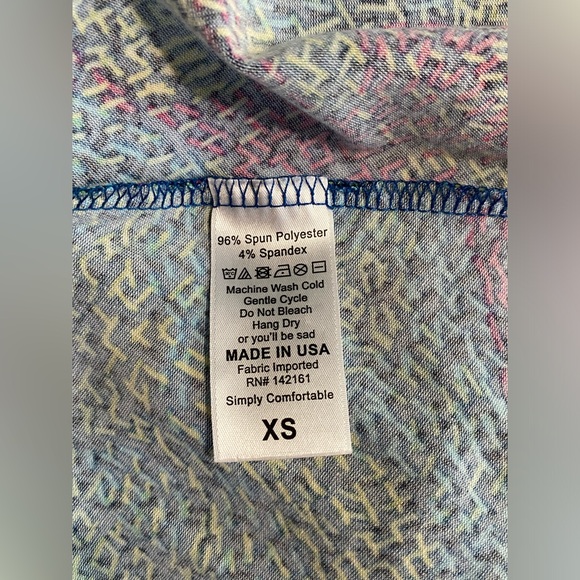 Lularoe Blue/Red/Yellow Abstract Maxi‎ Skirt Fold Over Waist Size XS - Picture 7 of 7